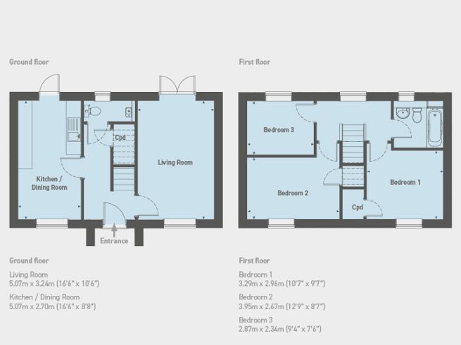 Floor plan, 3 bedroom house - artist's impression subject to change